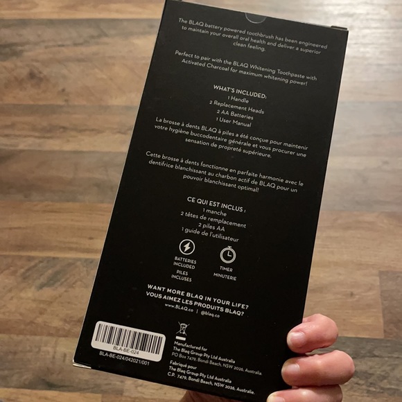 NWT New in Box BLAQ Battery Powered Toothbrush - Picture 3 of 3